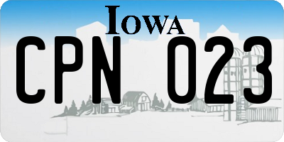 IA license plate CPN023