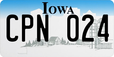 IA license plate CPN024