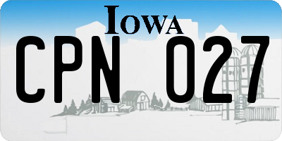 IA license plate CPN027