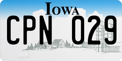 IA license plate CPN029