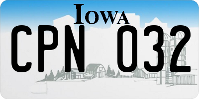 IA license plate CPN032