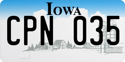 IA license plate CPN035