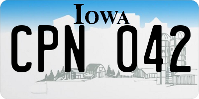 IA license plate CPN042