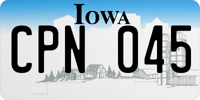 IA license plate CPN045
