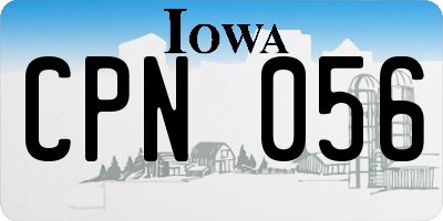 IA license plate CPN056
