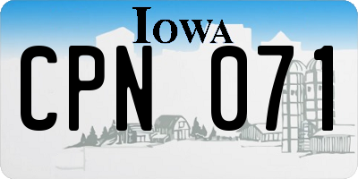 IA license plate CPN071