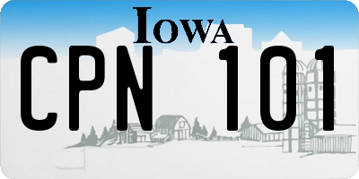 IA license plate CPN101