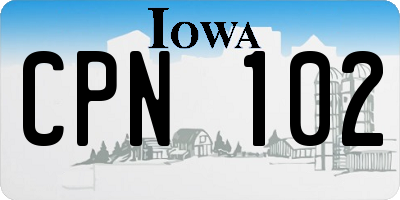 IA license plate CPN102