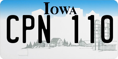 IA license plate CPN110