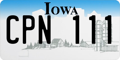 IA license plate CPN111