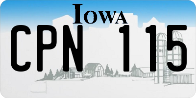 IA license plate CPN115