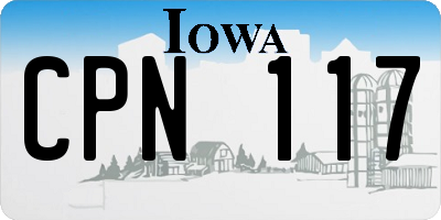 IA license plate CPN117