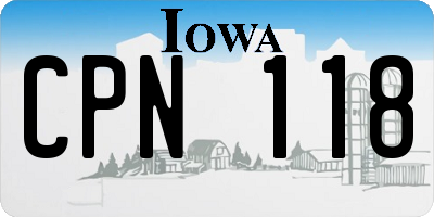 IA license plate CPN118