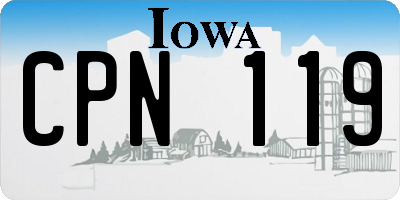 IA license plate CPN119