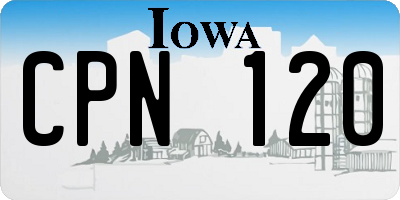 IA license plate CPN120