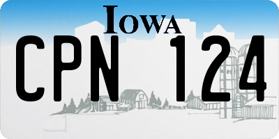 IA license plate CPN124