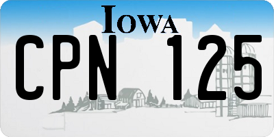 IA license plate CPN125