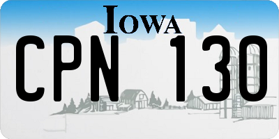 IA license plate CPN130
