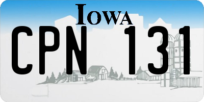 IA license plate CPN131