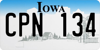 IA license plate CPN134