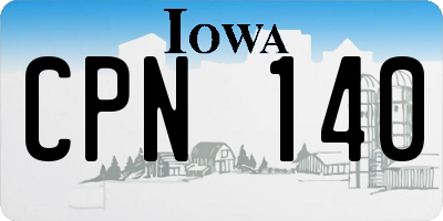 IA license plate CPN140