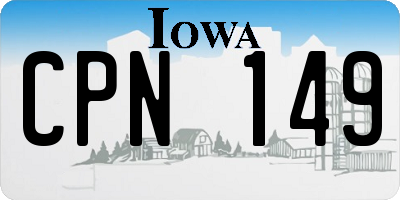 IA license plate CPN149
