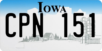 IA license plate CPN151