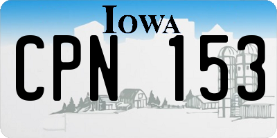 IA license plate CPN153