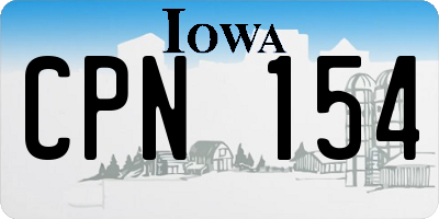 IA license plate CPN154