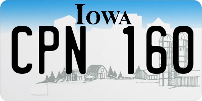 IA license plate CPN160