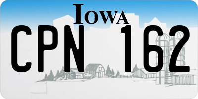 IA license plate CPN162
