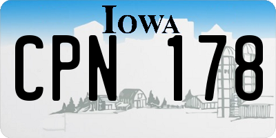 IA license plate CPN178