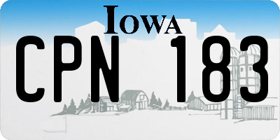 IA license plate CPN183