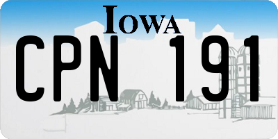 IA license plate CPN191