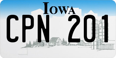 IA license plate CPN201