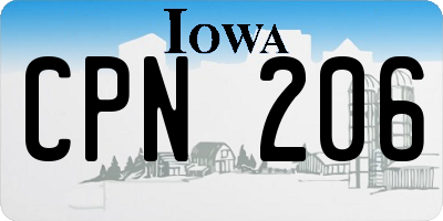 IA license plate CPN206