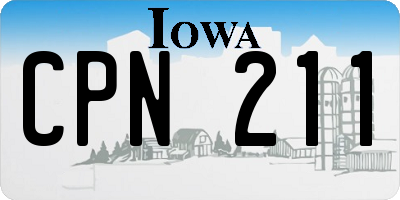 IA license plate CPN211