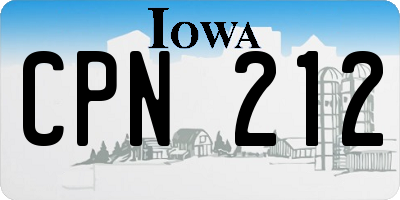 IA license plate CPN212