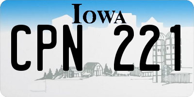 IA license plate CPN221