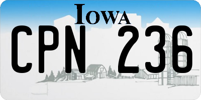 IA license plate CPN236