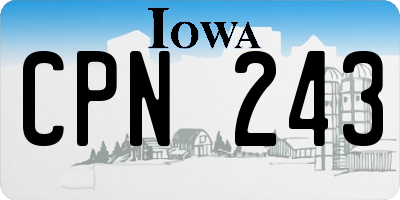 IA license plate CPN243