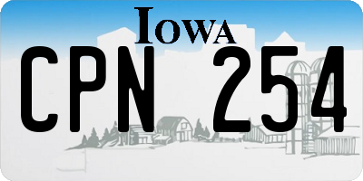 IA license plate CPN254
