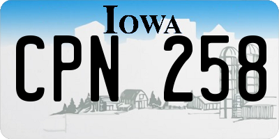 IA license plate CPN258