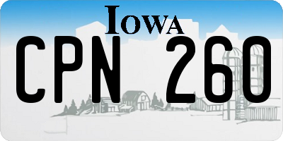 IA license plate CPN260