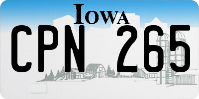 IA license plate CPN265
