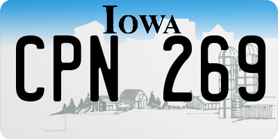 IA license plate CPN269