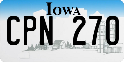 IA license plate CPN270