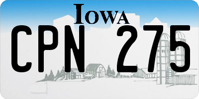 IA license plate CPN275