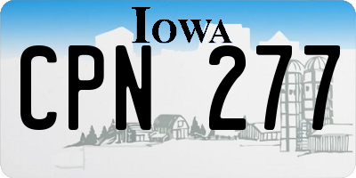 IA license plate CPN277