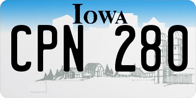 IA license plate CPN280